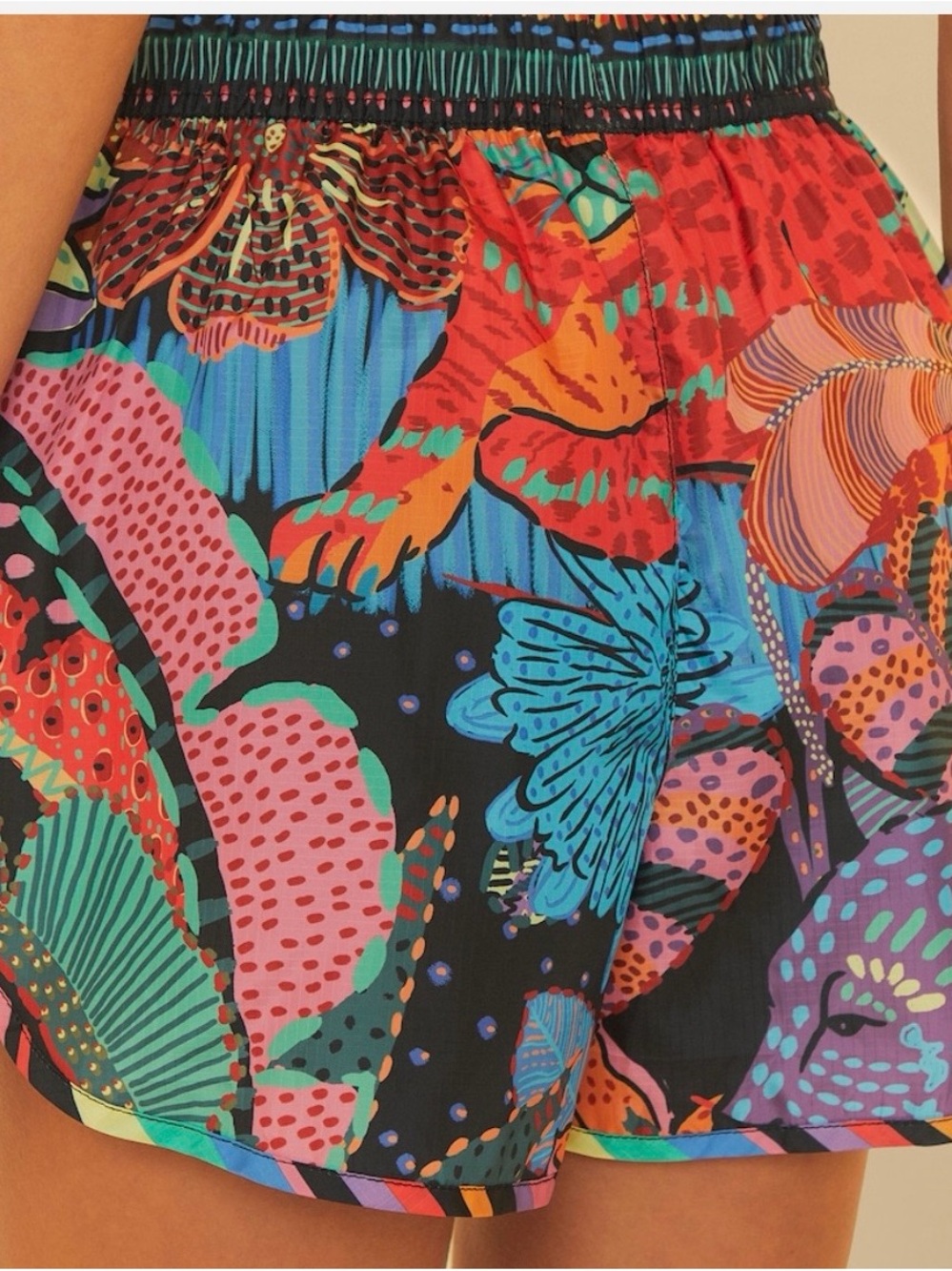 FARM Rio High-Waisted Black Leopard Drawstring Athletic Shorts - Picture 3 of 8